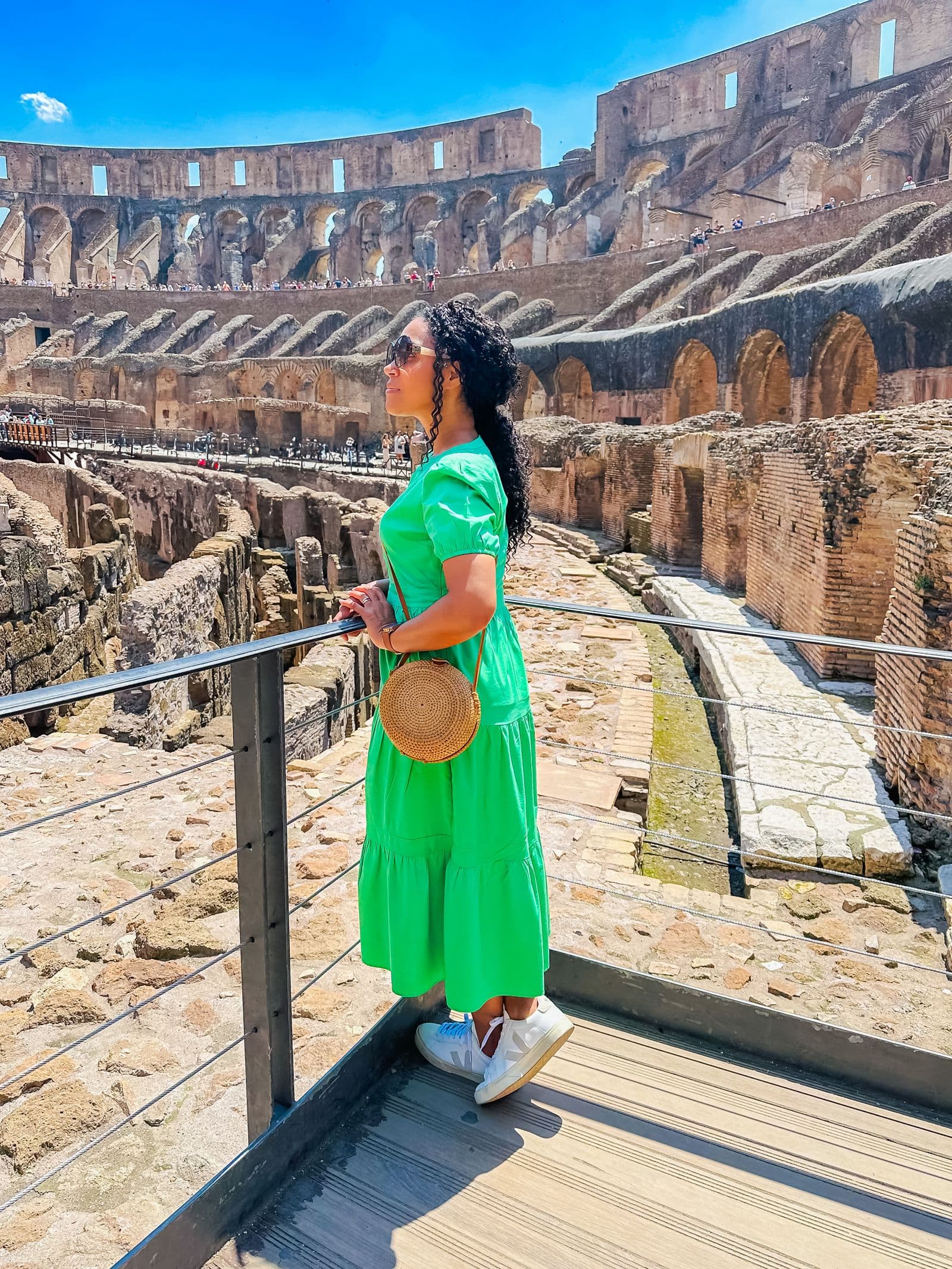 Kerry-Ann Stephens on the walkway inside the Colosseum
