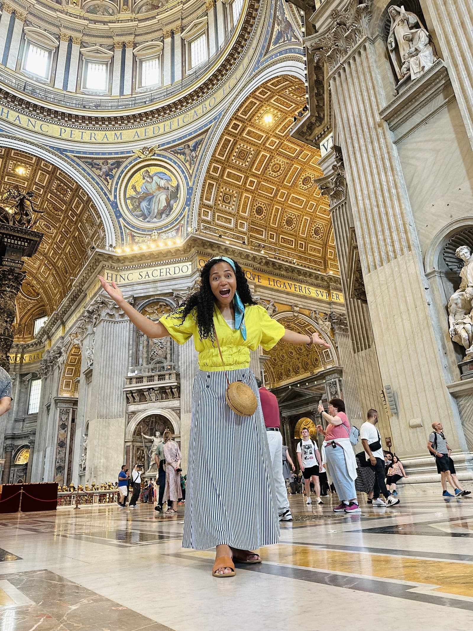 Kerry-Ann Stephens beneath the dome of St Peter's Basilica